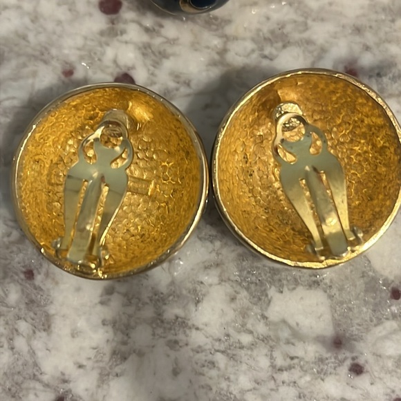 VTG Gold and blue SUN MOON and STARS bracelet & clip on earring set - Picture 2 of 4